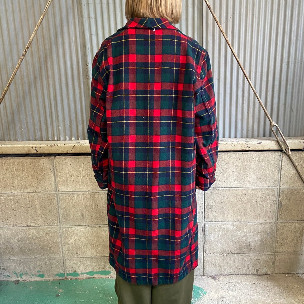 70年代 PENDLETON タータンチェック柄 ウールガウン メンズM