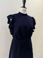 BORDERS at BALCONY 2色展開　BALLOON FRILL SLEEVE DRESS バルーンフリルスリーブドレス