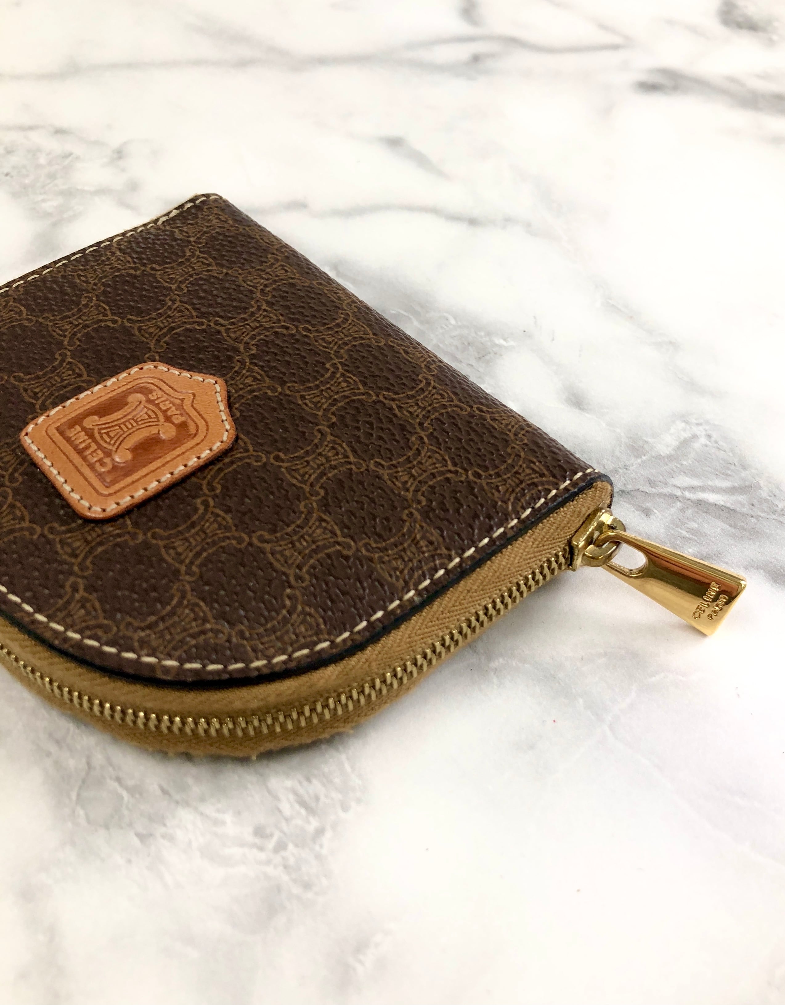 CELINE セリーヌ マカダム ブラゾン レザー コインケース CELINE セリーヌ マカダム ブラゾン レザー コインケース