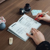 Multi-log note - 【ドット方眼・五段階評価】スターリーナイト / A6変形 / ハードカバーノート