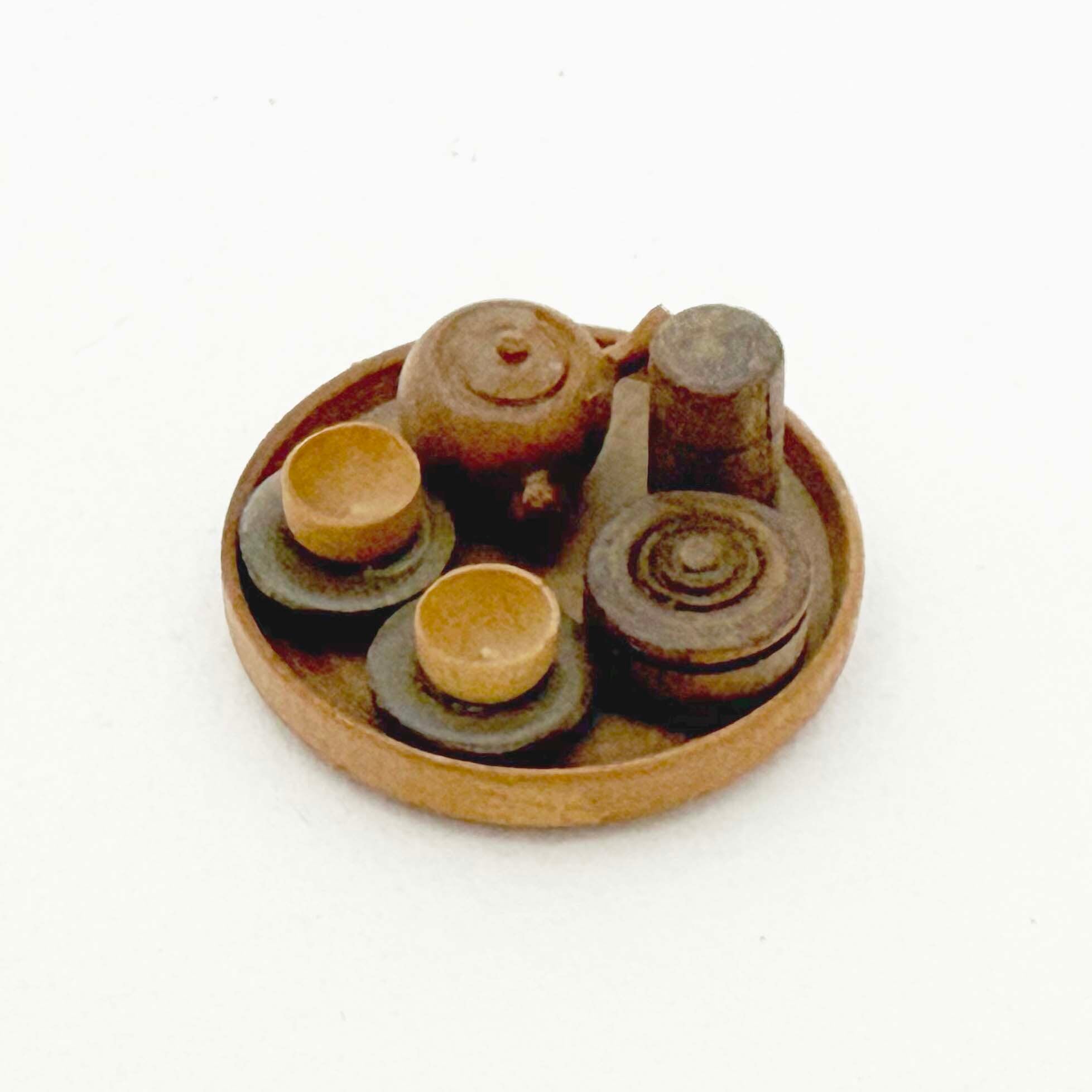 木地玩具 ミニチュアままごとセット(お盆付 極小)