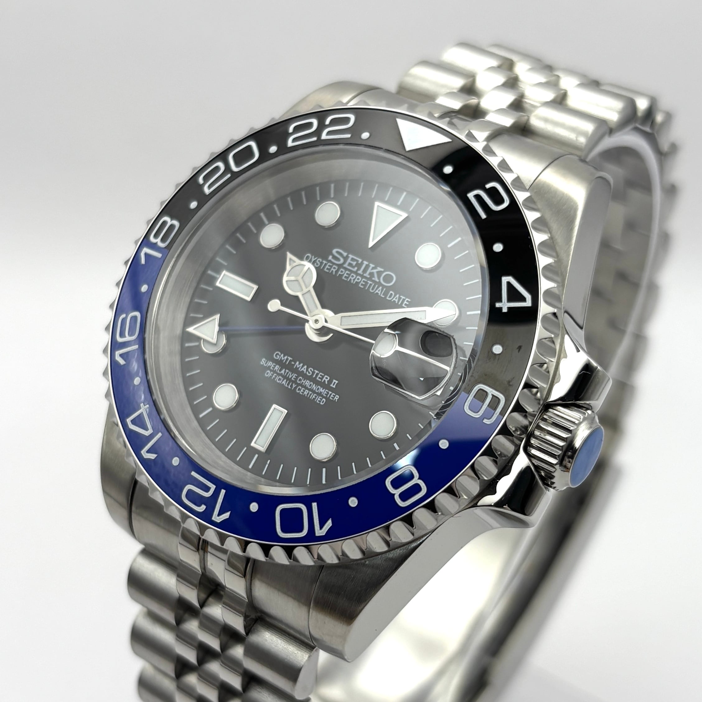 GMTマスタースタイル ブラック×ブルー | seiko mod専門店 MOD ONE