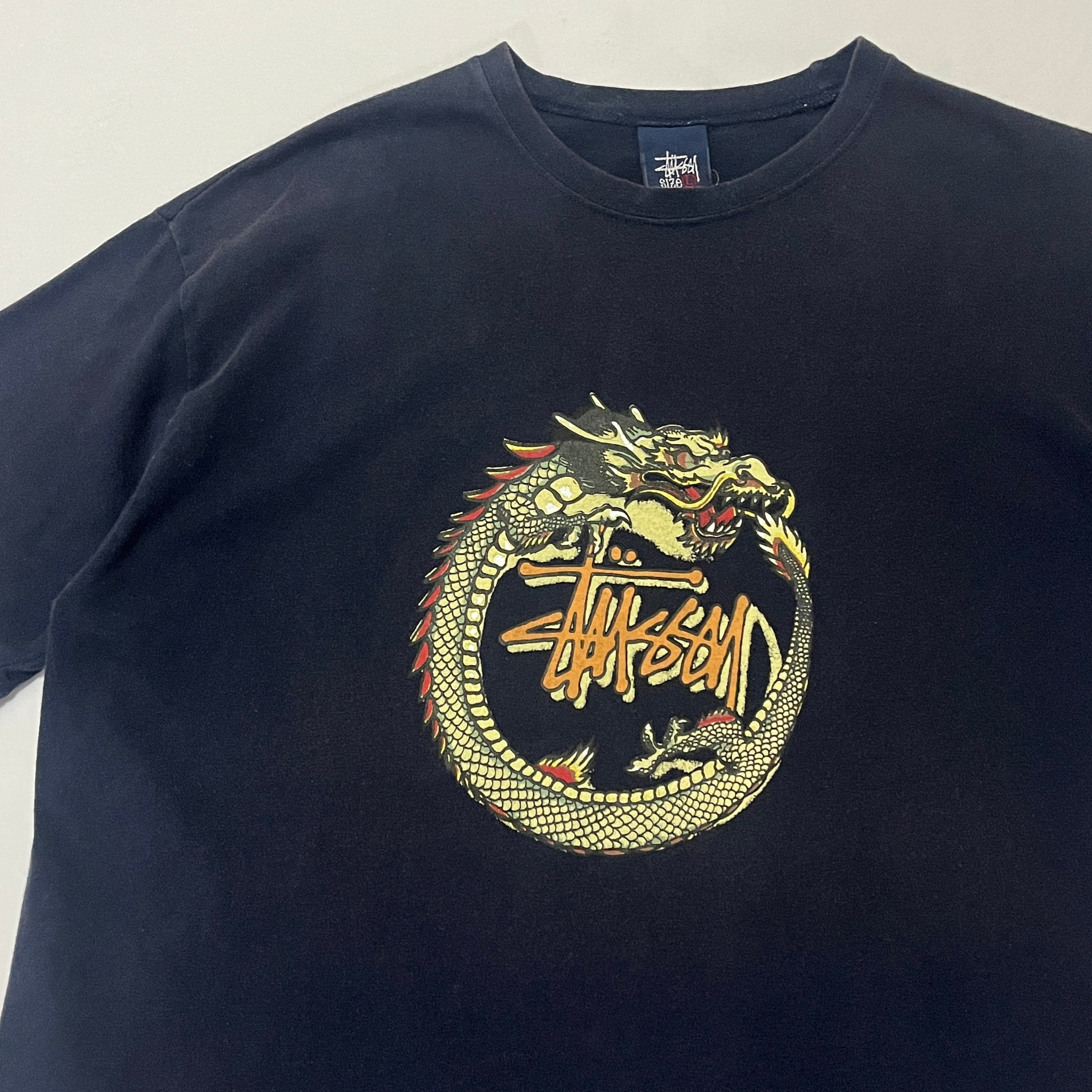 90s オーストラリア製 OLD STUSSY ドラゴンデザイン Tシャツ オールド