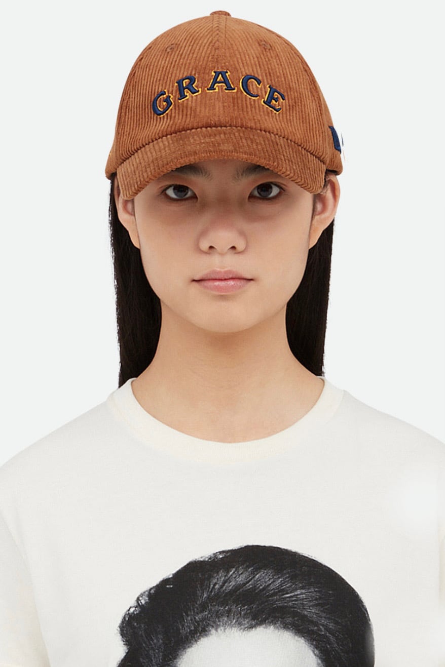 WALES BONNER【GRACE CORDUROY CAP -Brown-】