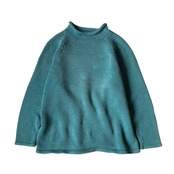 "90s OLD GAP" made in UK roll neck cotton knit emerald green