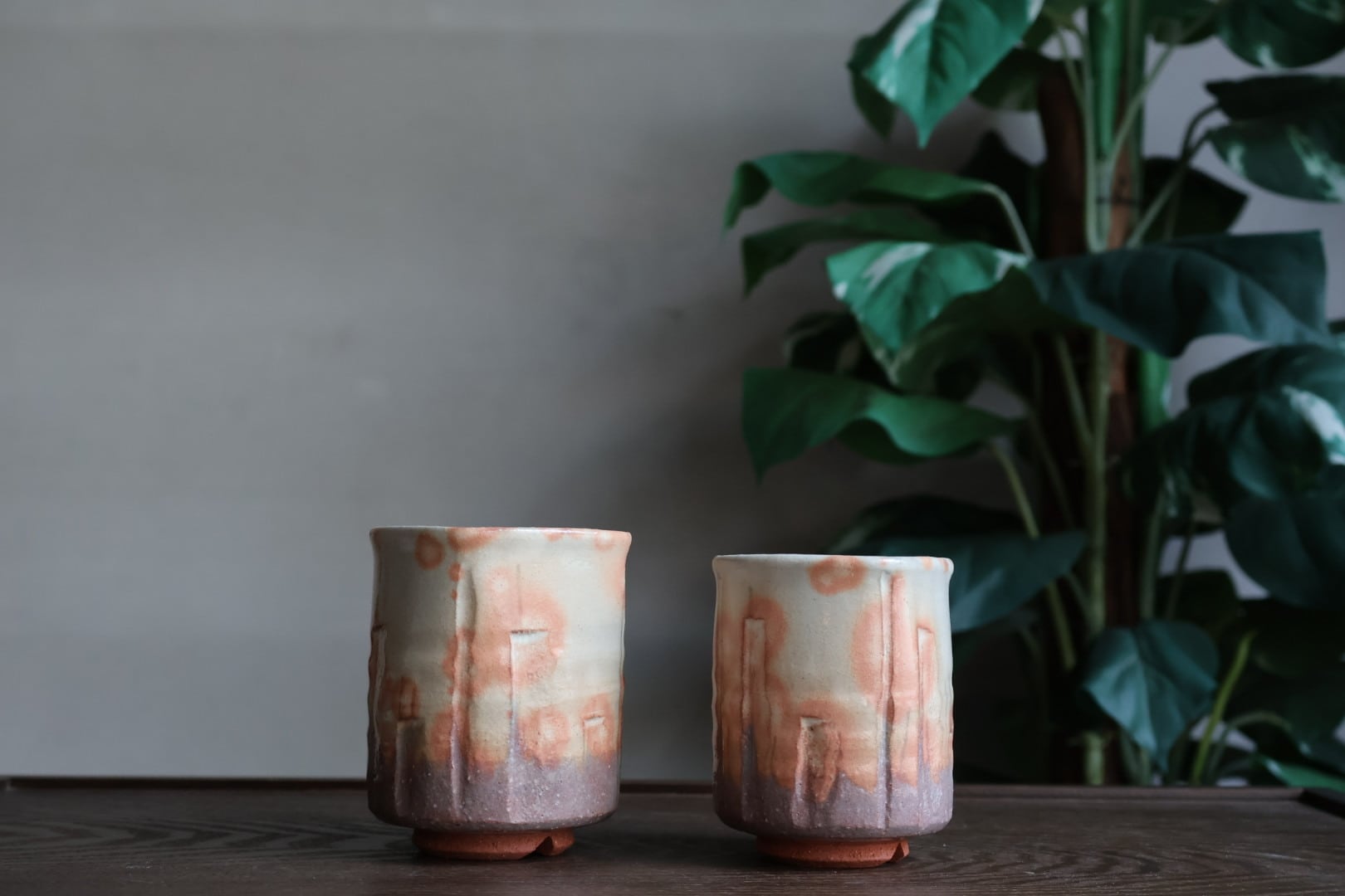 萩焼 椿秀窯 浅紅 組湯呑 | うつわ通販 土岐陶器店 / ONLINE SHOP