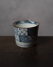 猪口　古伊万里　市松文　A　/　江戸後期