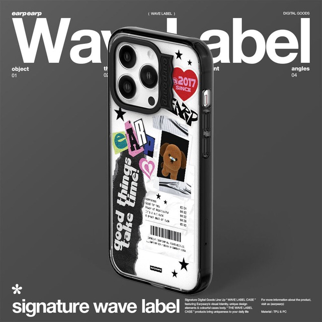 16シリーズ登場！☆もごつセレクト【earpearp】밴드 엔젤 코코 콜라주-BLACK(웨이브라벨)