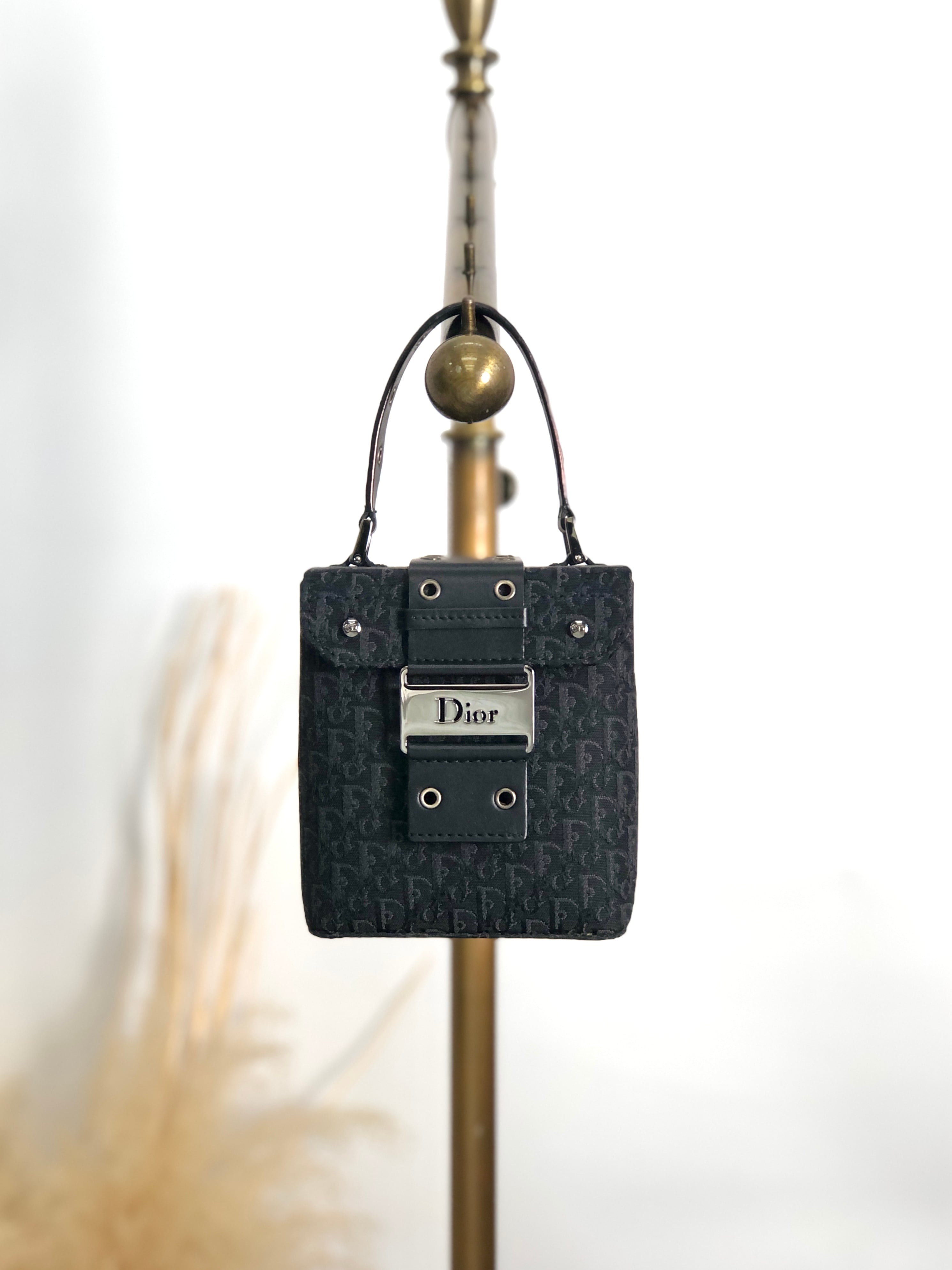 Christian Dior クリスチャン ディオール ストリートシック ハンドバッグ ブラック キャンバス ミニバッグ バニティバッグ vintage ヴィンテージ オールド 525v32