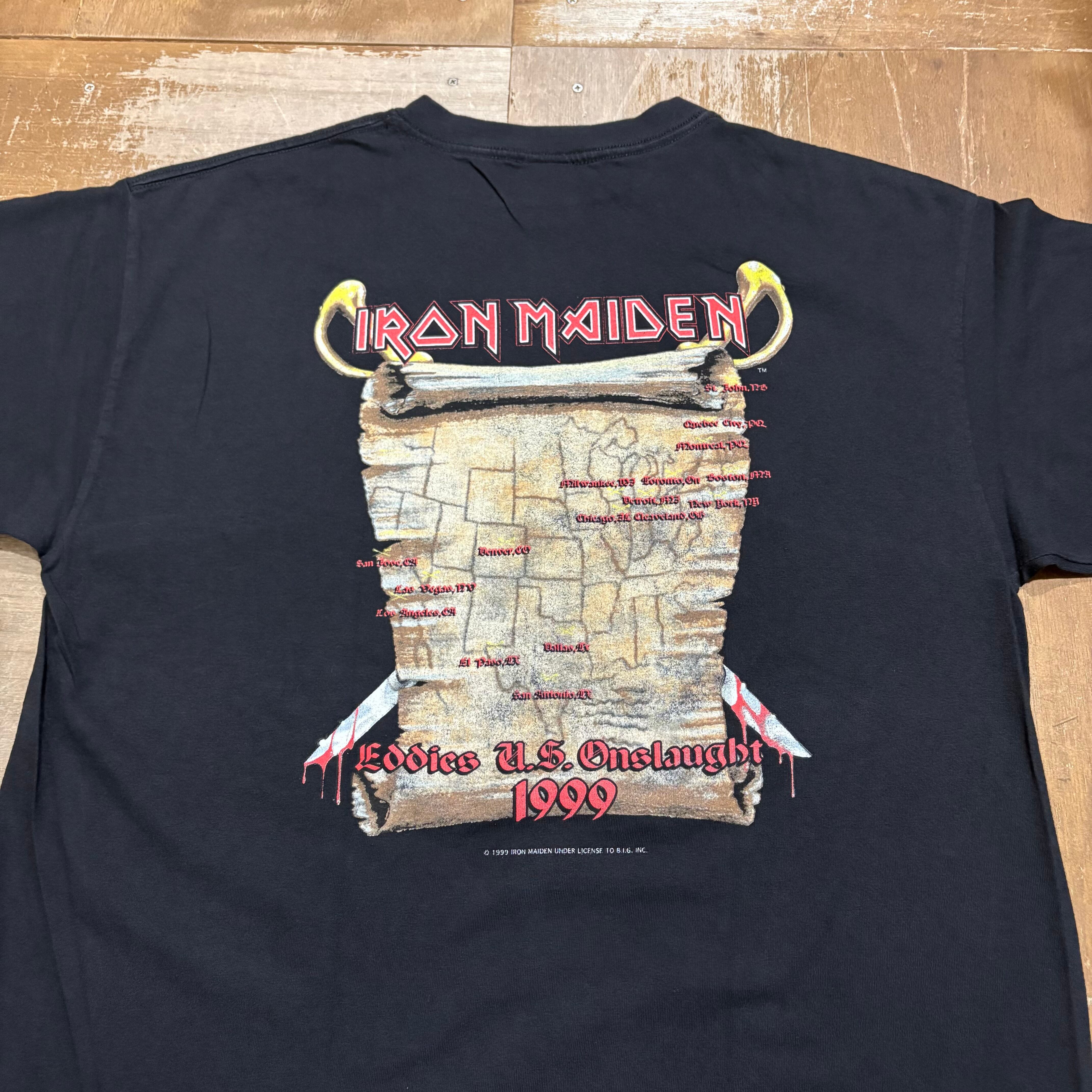 Vintage99年アイアン・メイデン北米ツアーTシャツ黒XL程度が良いです