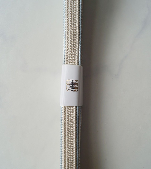 【帯締め】京都衿秀　四分紐　リバーシブル帯締め　鳥の子色×白藍色　250325⑧