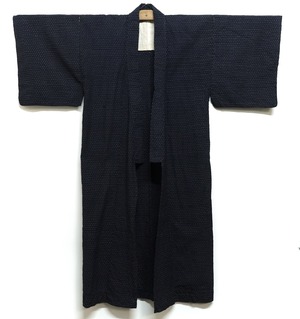 4403R2 男物 木綿着物 長着 蚊絣 藍染 木綿 古布 リメイク素材 アンティーク着物  昭和レトロ ヴィンテージ 古布 和装 和服 リメイク素材 ANTIQUE KIMONO JAPAN VINTAGE