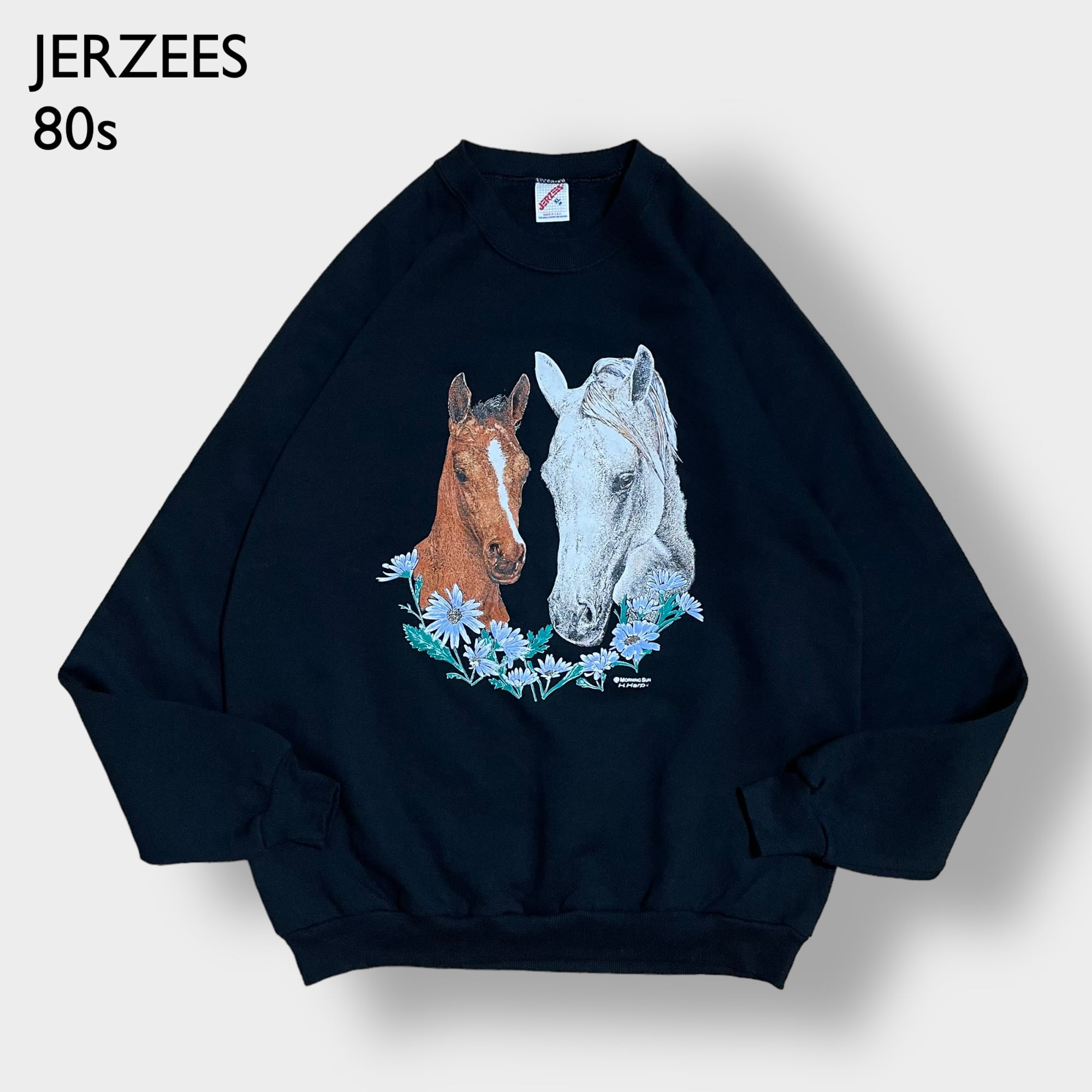 超希少　80s USA製 新品タグ付き　JERZEES 三日月　熊　プルオーバー