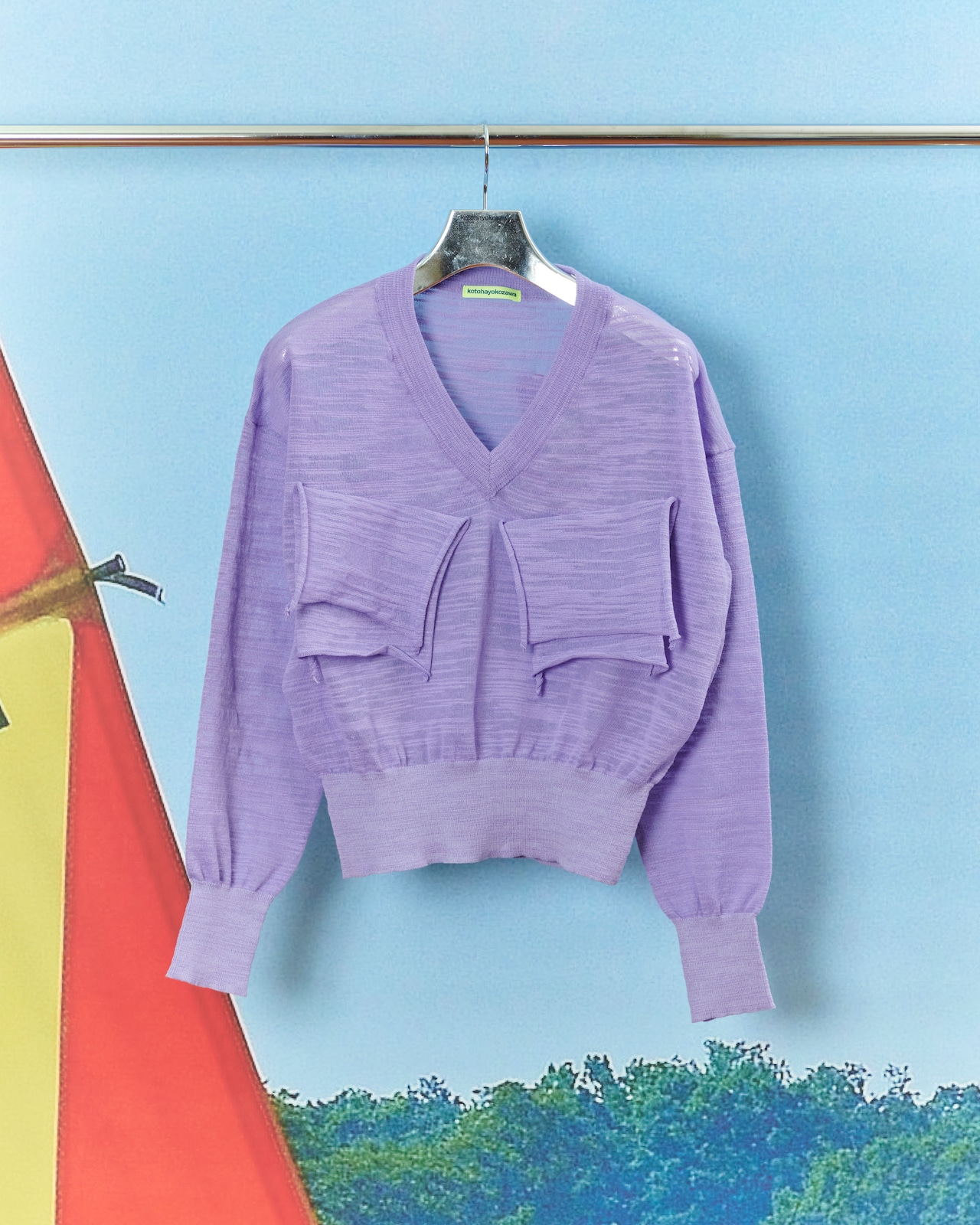 kotoha yokozawa - TD V-NECK SHEER KNIT :Akebi|シアー/Vネック/デコレーション