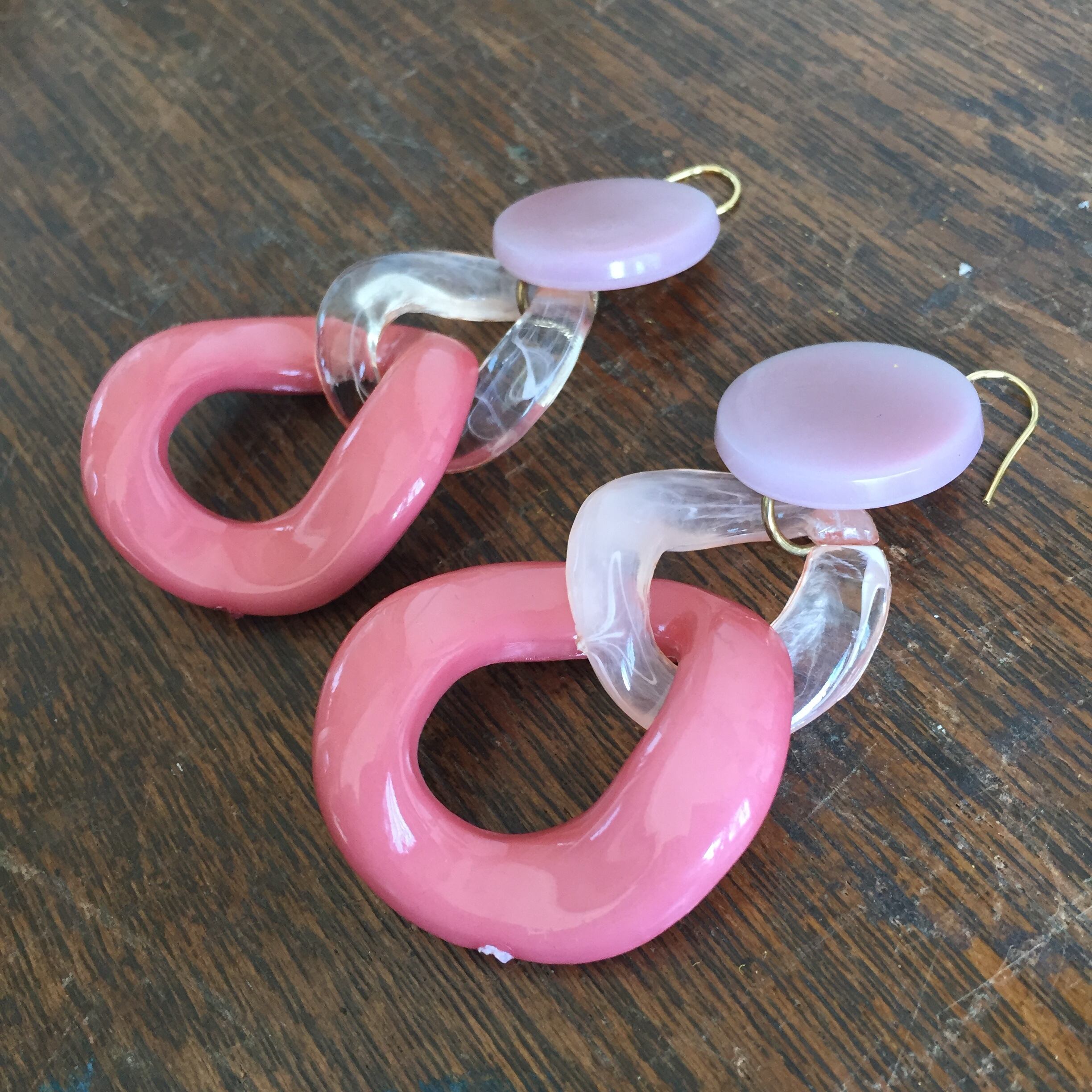【SALE】60s風フックピアス（vintage botton・vintage part)