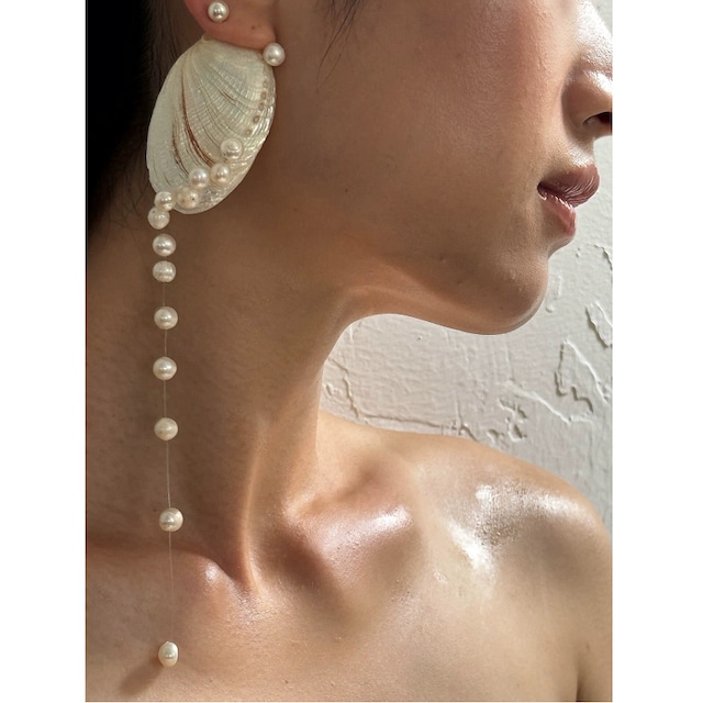 creative faux shell pearl tassel pierce<a3289>