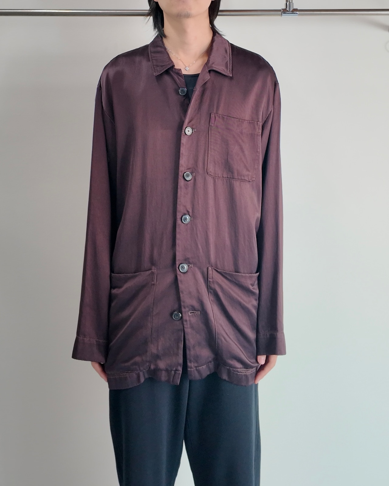 【DRIES VAN NOTEN】over silhouette satin jacket