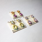 クリスタルビジューフラワーピアス／イヤリング