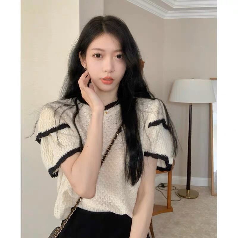 肩フリル ニットトップス G10CT0074