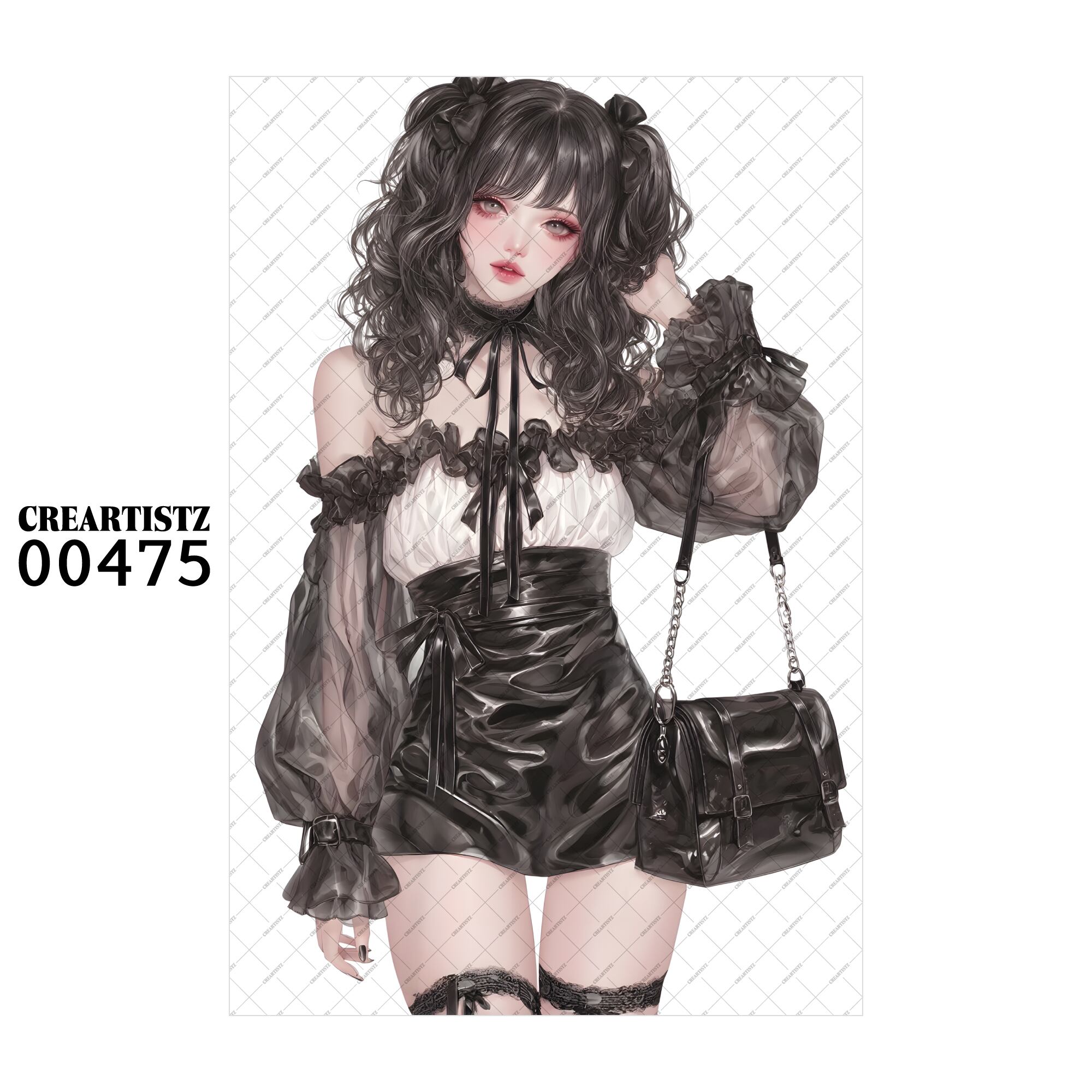 00475 ガール キュート オリジナル ペーパー/ステッカー 4枚セット CREARTISTZ