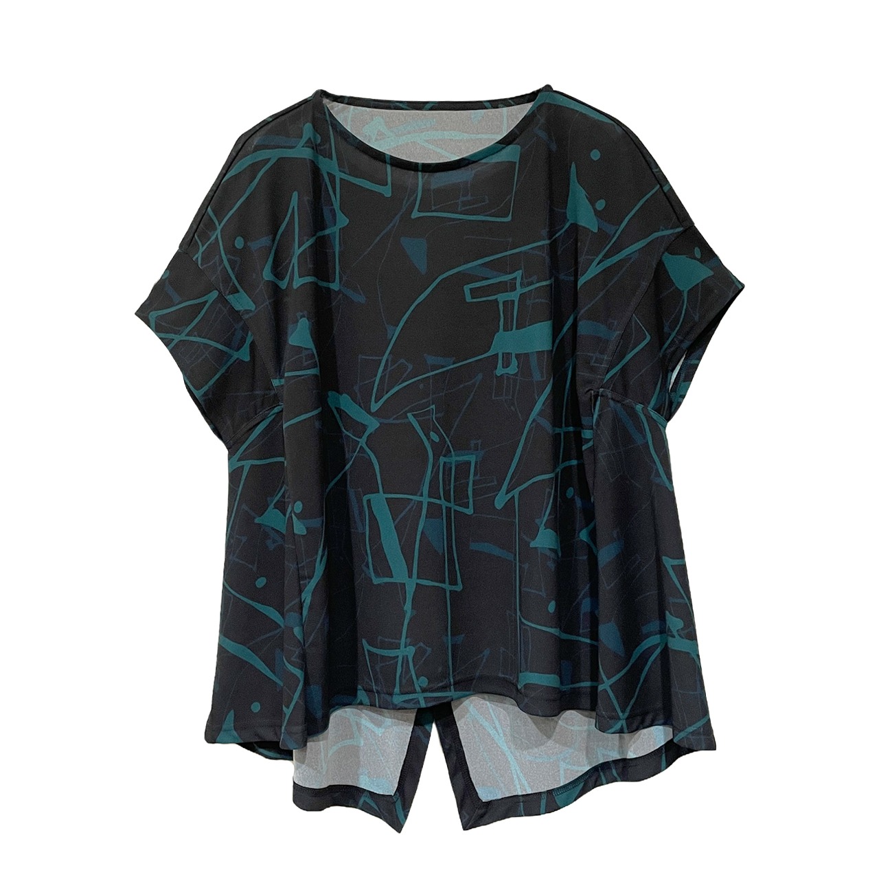 ペインティングプリント　強撚スムーススクエアベスト【254-3209】Printed, high-twist smooth square vest