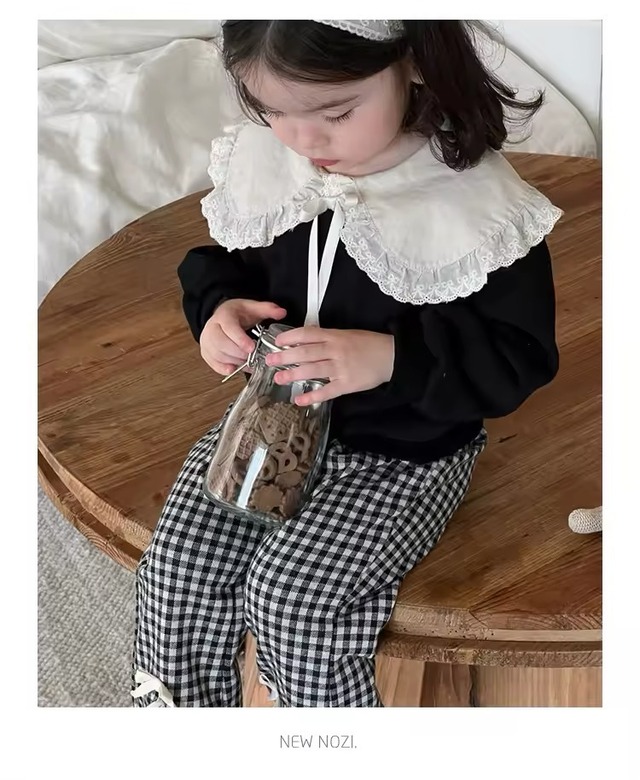 【取寄】フリルビックカラーのリボン付きトップス