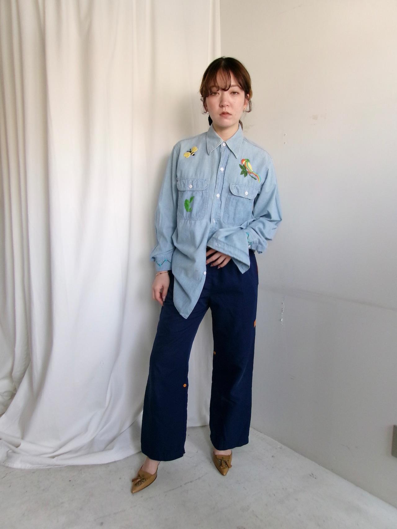 70’s Vintage “JC penny” Embroidery dungaree shirts