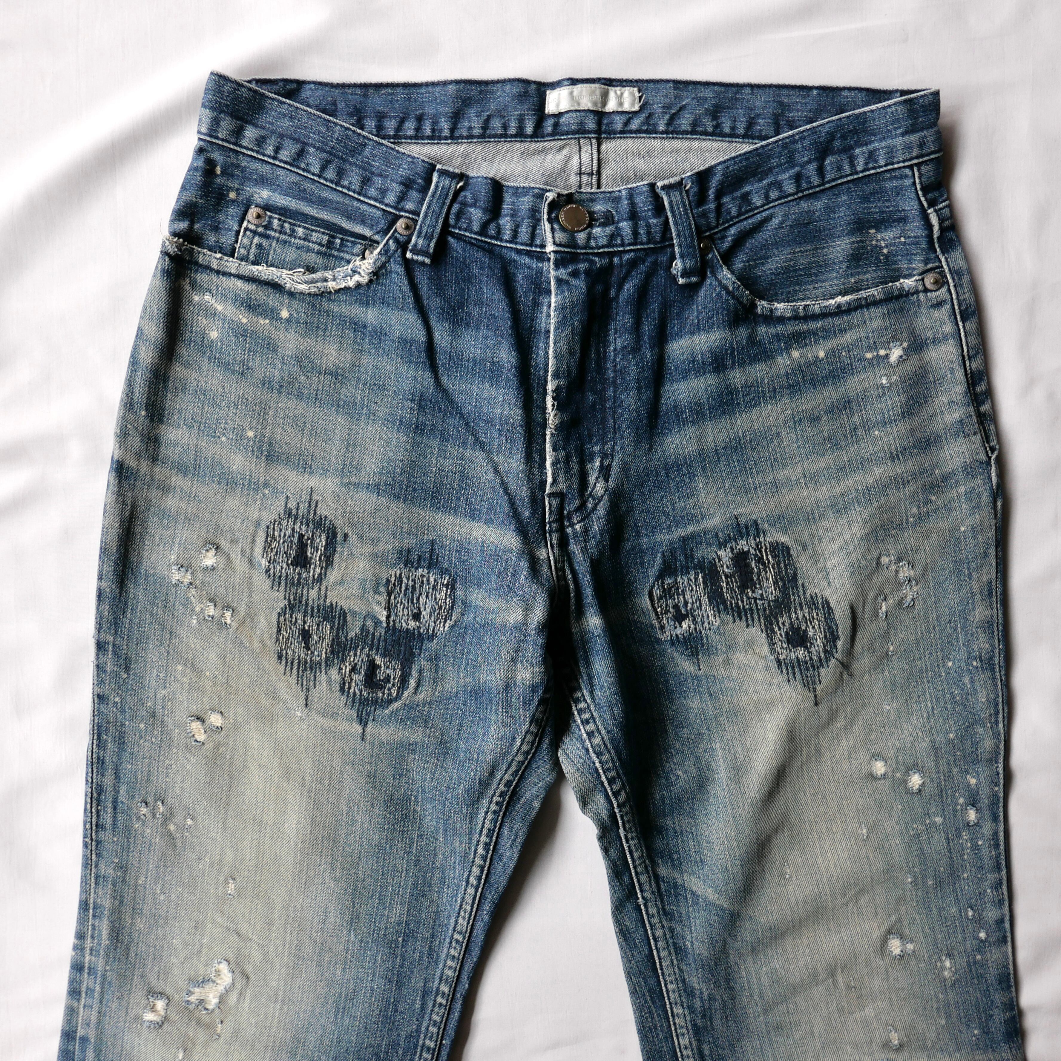 NUMBER (N)INE 2001AW STANDARD期 GRANGE REPAIR DENIM PANTS