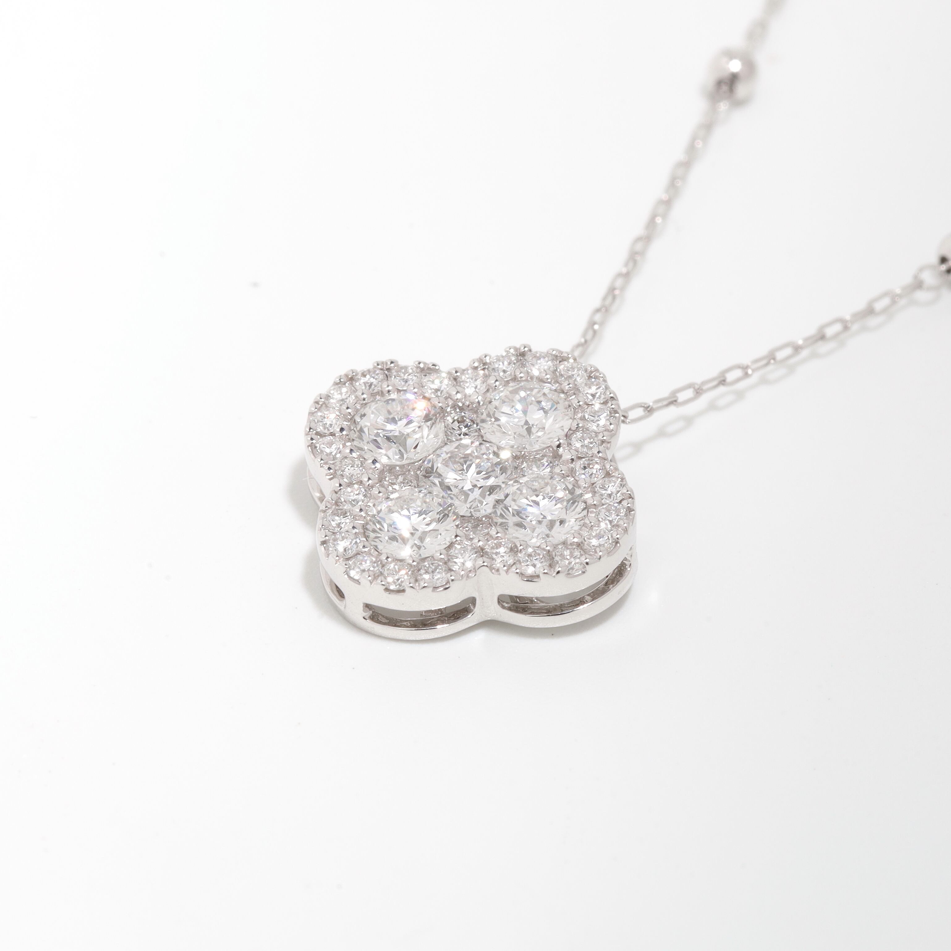 ミステリーセッティング ダイヤモンド ネックレス K18(WG) / 1.000ct