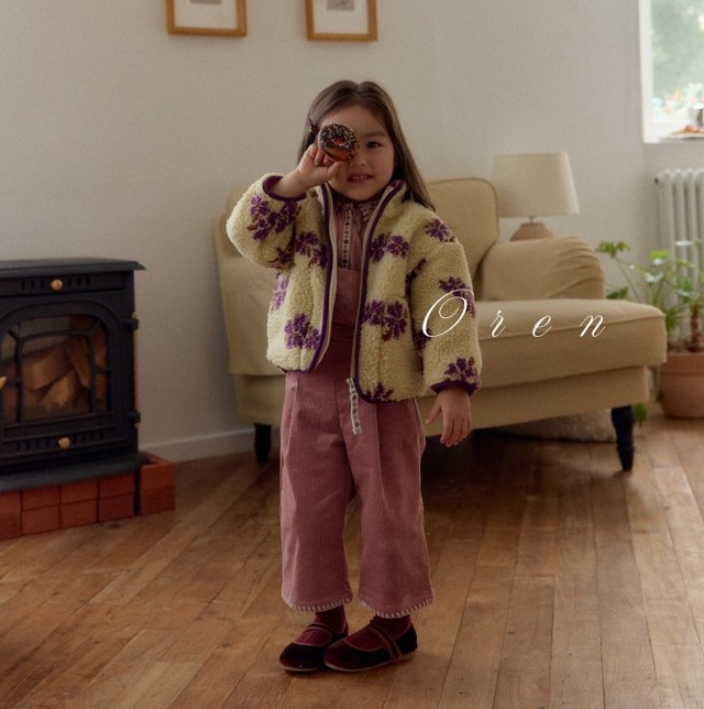 【取寄】oren｜melo flower fleece jumper｜メロフラワーボアジャンパー｜S-XL｜kids｜25 winter