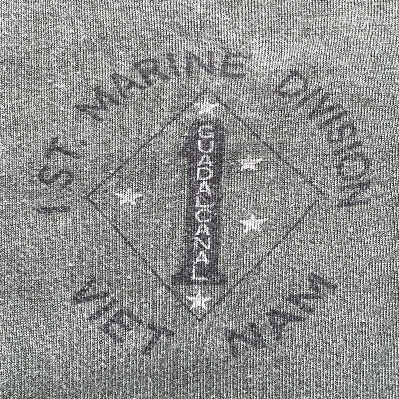 60's USMC 半袖ラグランスウェット 1st MARINE DIVISION GUADALCANAL