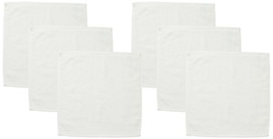 【新着特価】無印良品 ふっくらパイルハンドタオルループ付き・オフ白 6枚組 34×35cm やわらか 83429423