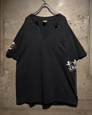 【Caka】“CHROME HEARTS”“Joe Foti” Cut Custom T-Shirt