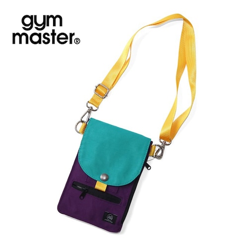 gym master ジムマスター フラップスマホショルダー ナイロン スマホポーチ ショルダーバッグ G721798 エメラルド×パープル