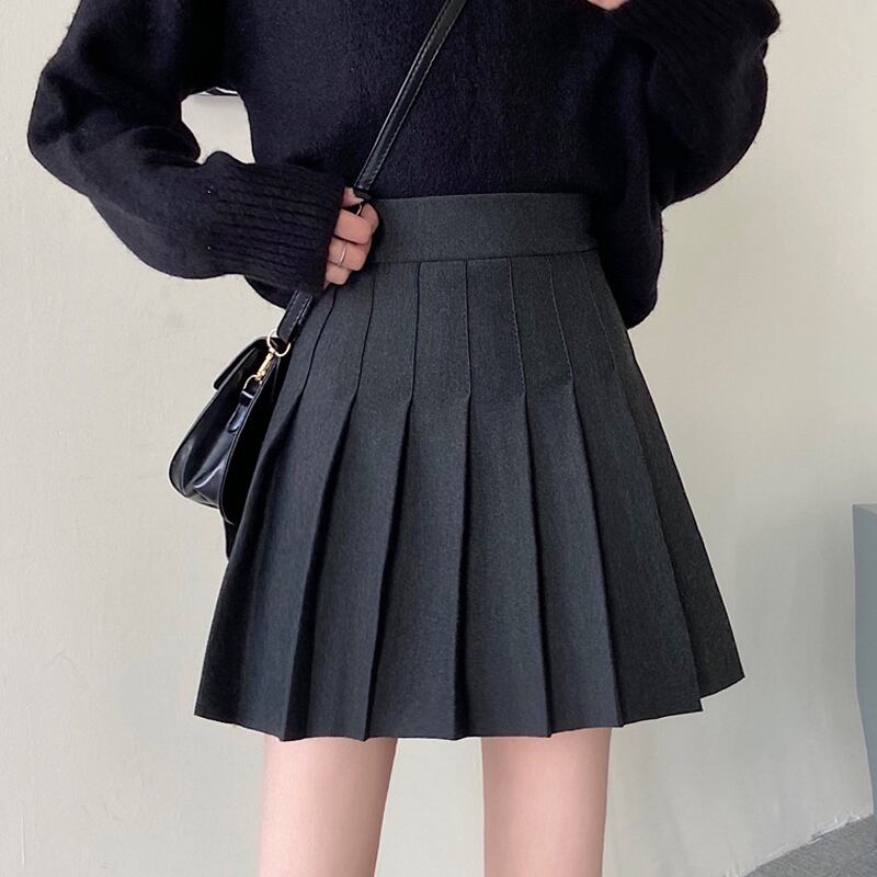 スタイルハイウェストプリーツスカート スプリングオータムAラインショート 春物 秋物 スーパーモール39075266278