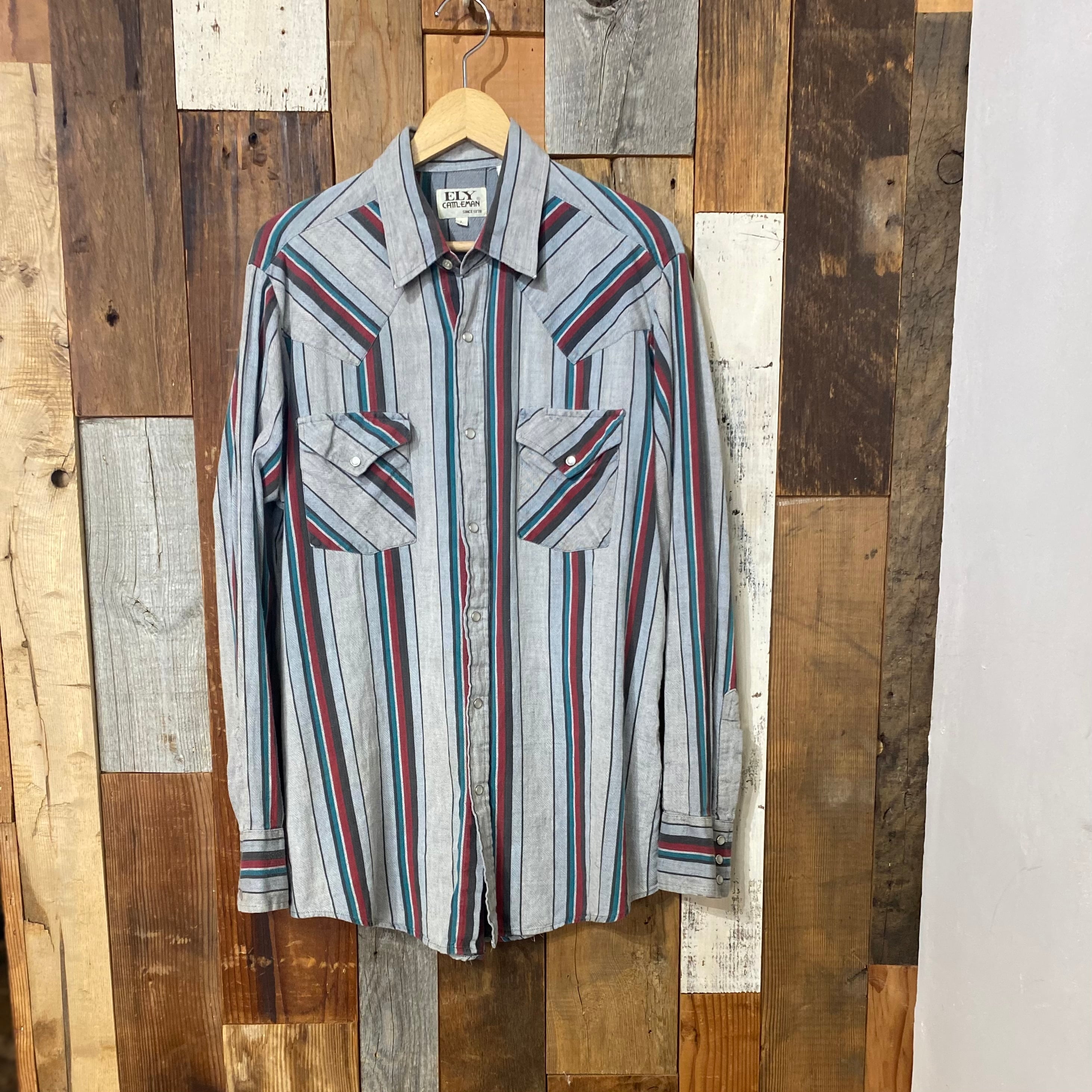 ELY Stripe Western Shirt / ストライプ ウエスタン シャツ 古着 ELY Stripe Western Shirt / ストライプ ウエスタン シャツ 古着