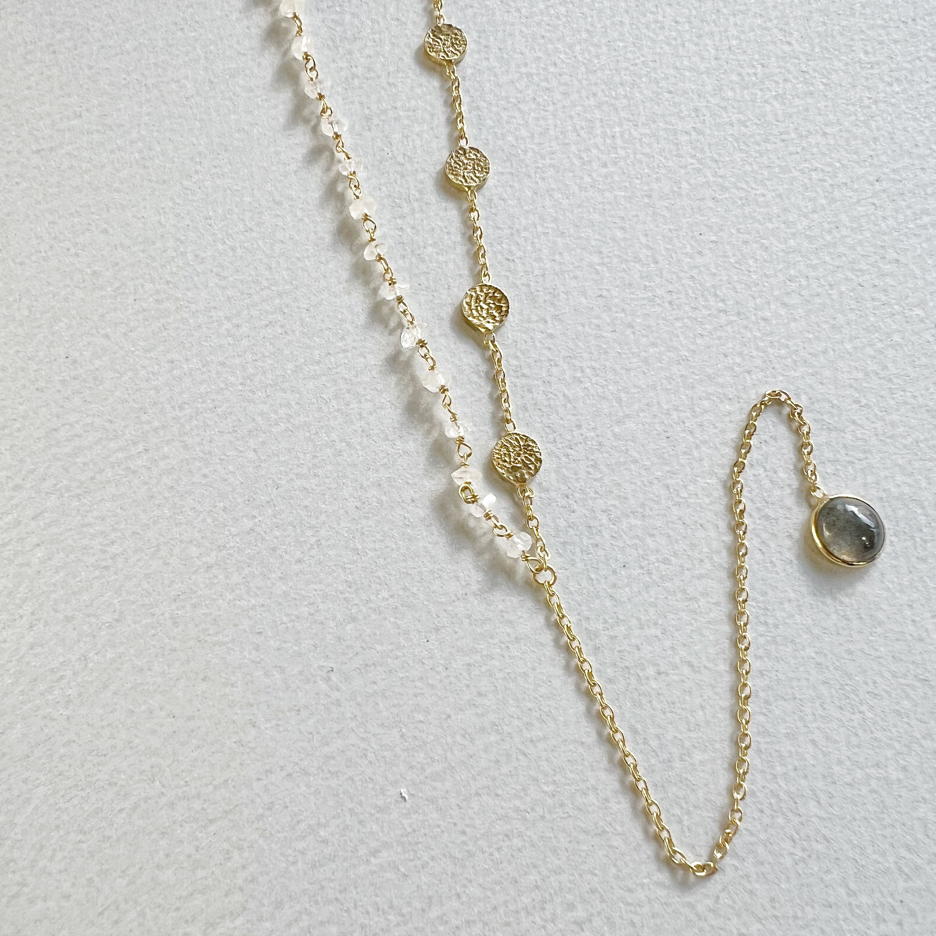 シルバー ラブラドライト ロングペンダント