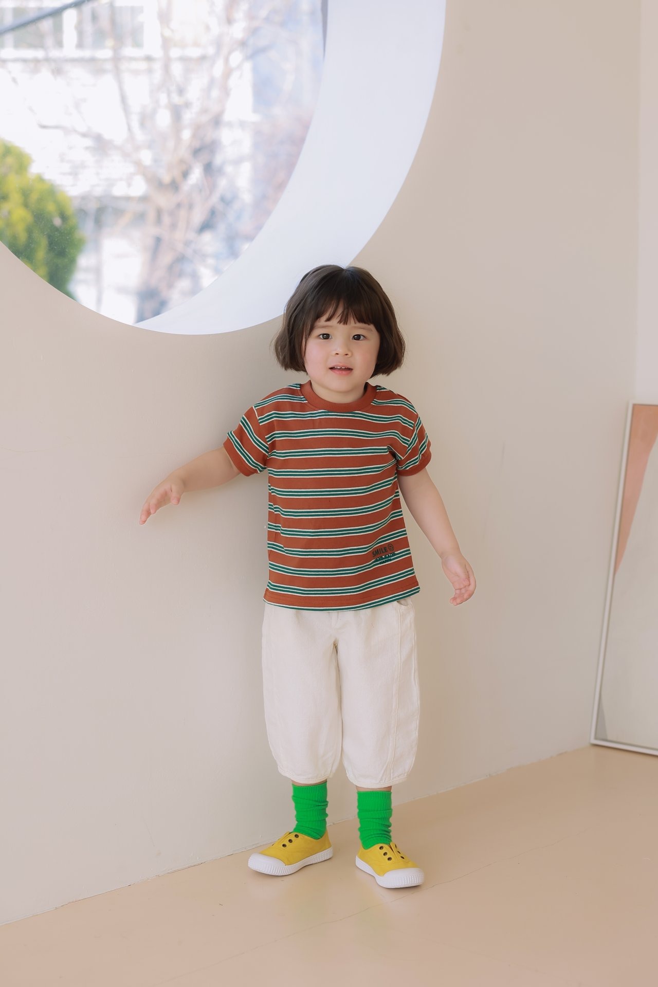 [JAZZ] Smile Striped T-shirt / [째즈] 스마일단가라T