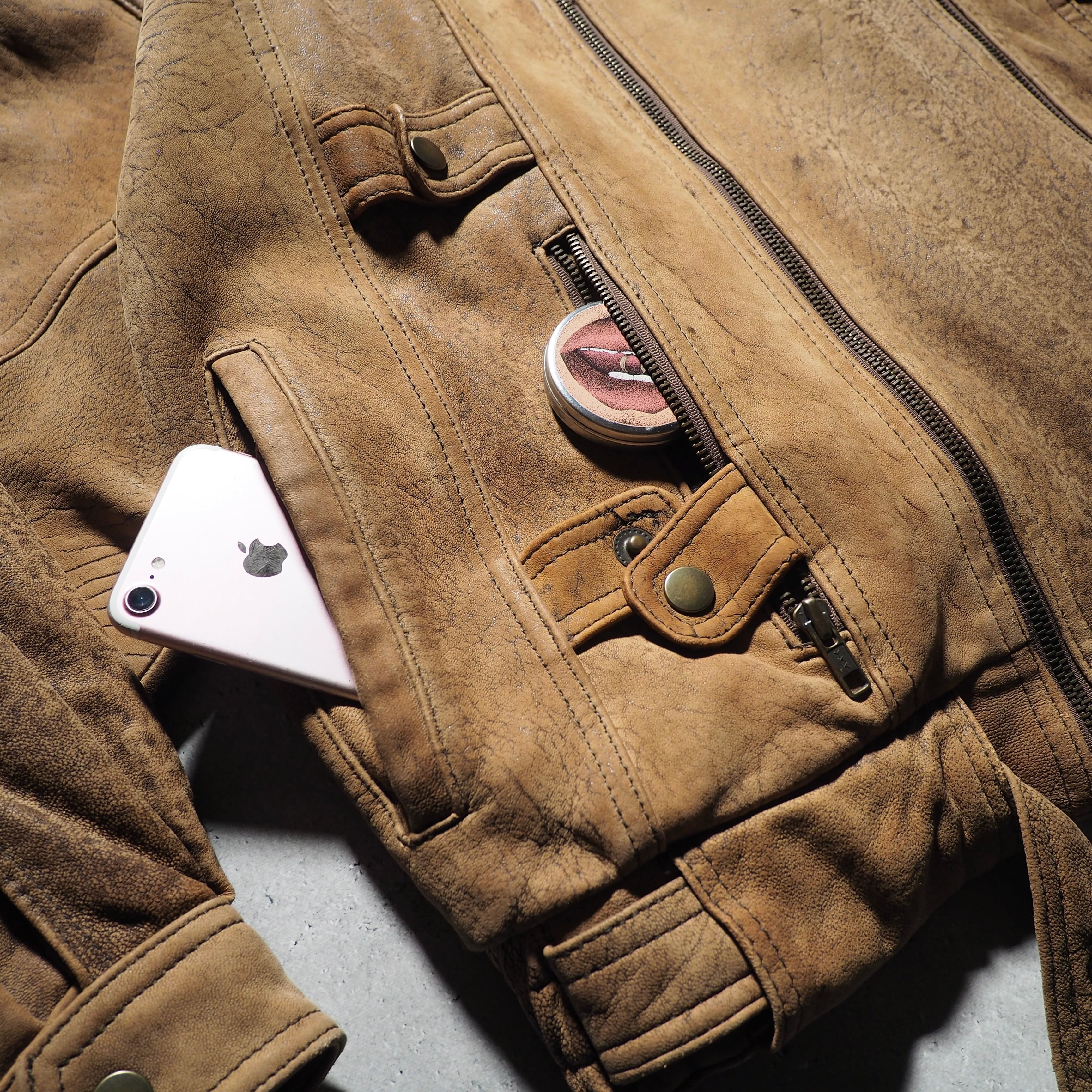 " 変形 - Deformation " vintage loose leather jacket