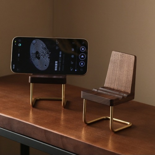 木製スマホスタンド 椅子型 チェア デザイン 卓上 携帯ホルダー おしゃれ インテリア雑貨 デスクアクセサリー ミニチュア家具