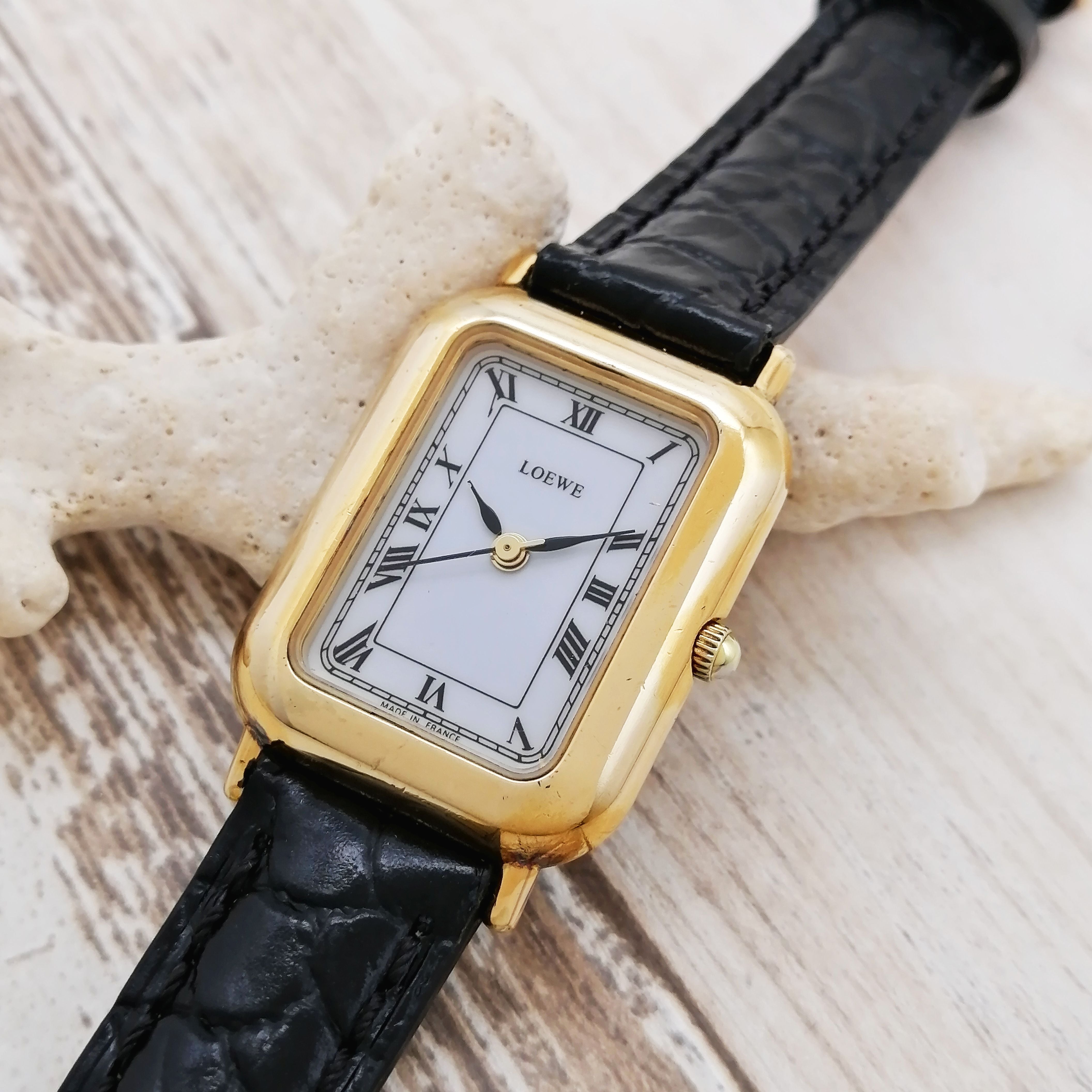 31 LOEWE ロエベ時計 アンティーク ゴールド レディース腕時計 ブラウン 通販