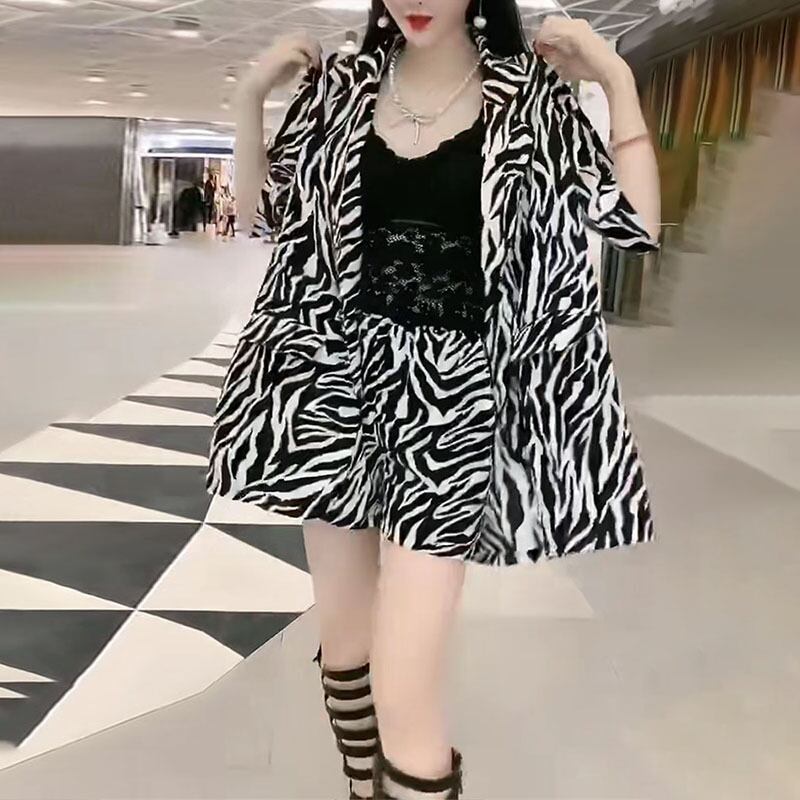 サマープリント柄トップス 大きめサイズ 夏物 ショーツ ブルマー ミックスインファッション87428509299