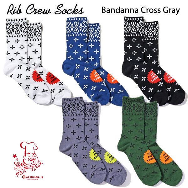 Rib Crew Socks Bandanna Cross リブクローソックス バンダナクロス 全