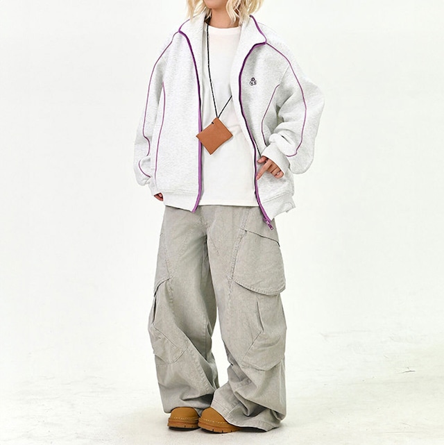 パイピングラインスタンドジップブルゾン
 2col   R01608