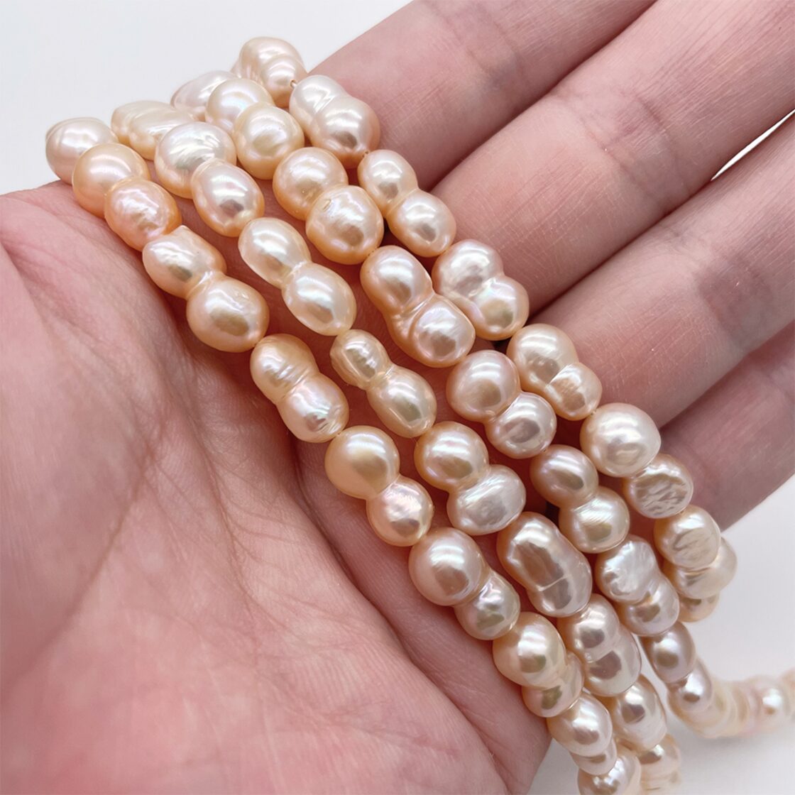 白蝶 ブレスレットパール9-10mm 19cm アコヤ真珠/タヒチ黒蝶真珠パール 