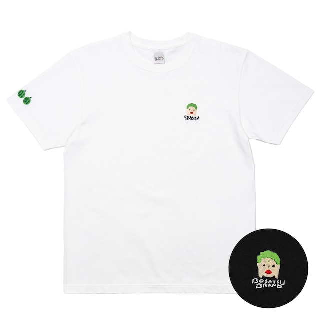 ohサマー・ブッダ！ 仏像 オーセンティックスーパーTシャツ (刺繍) 7.1oz ホワイト/ブラック