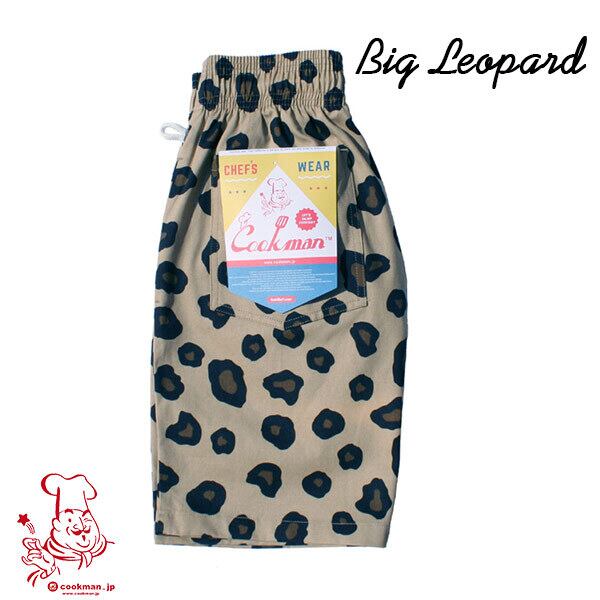 Chef Short pants Big Leopard シェフ ショートパンツ ビッグレオパード UNISEX 男女兼用 Cookman クックマン イージーパンツ アメリカ