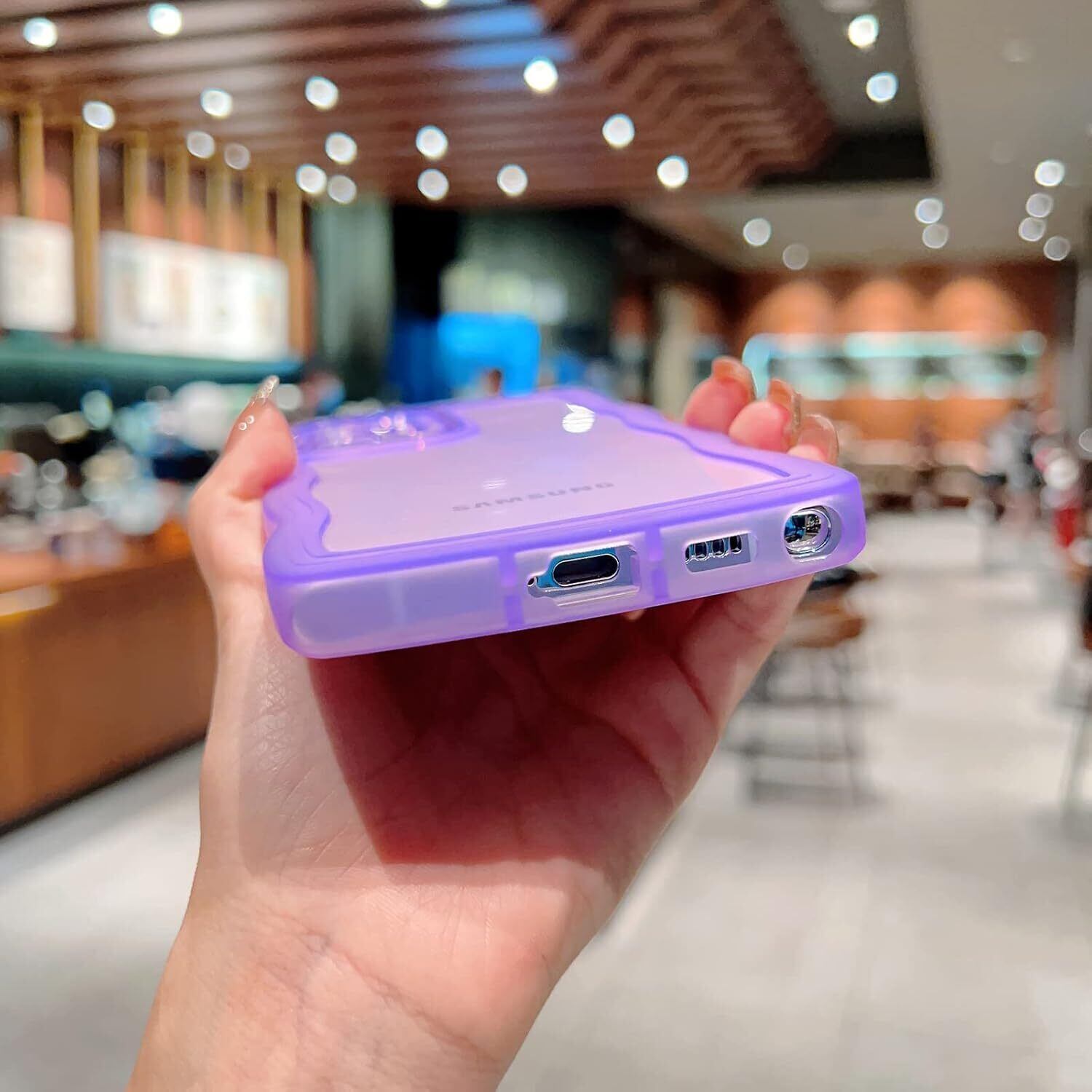 QLTYPRI Galaxy A52 5G ケース クリア TPU カバー ウェーブ おしゃれ