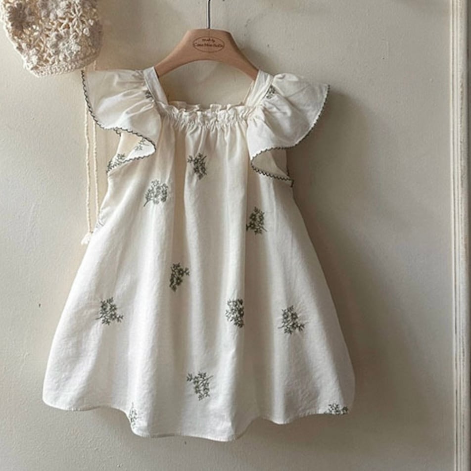 monbebe】cotton flower dress｜ コットンフラワーワンピース・韓国