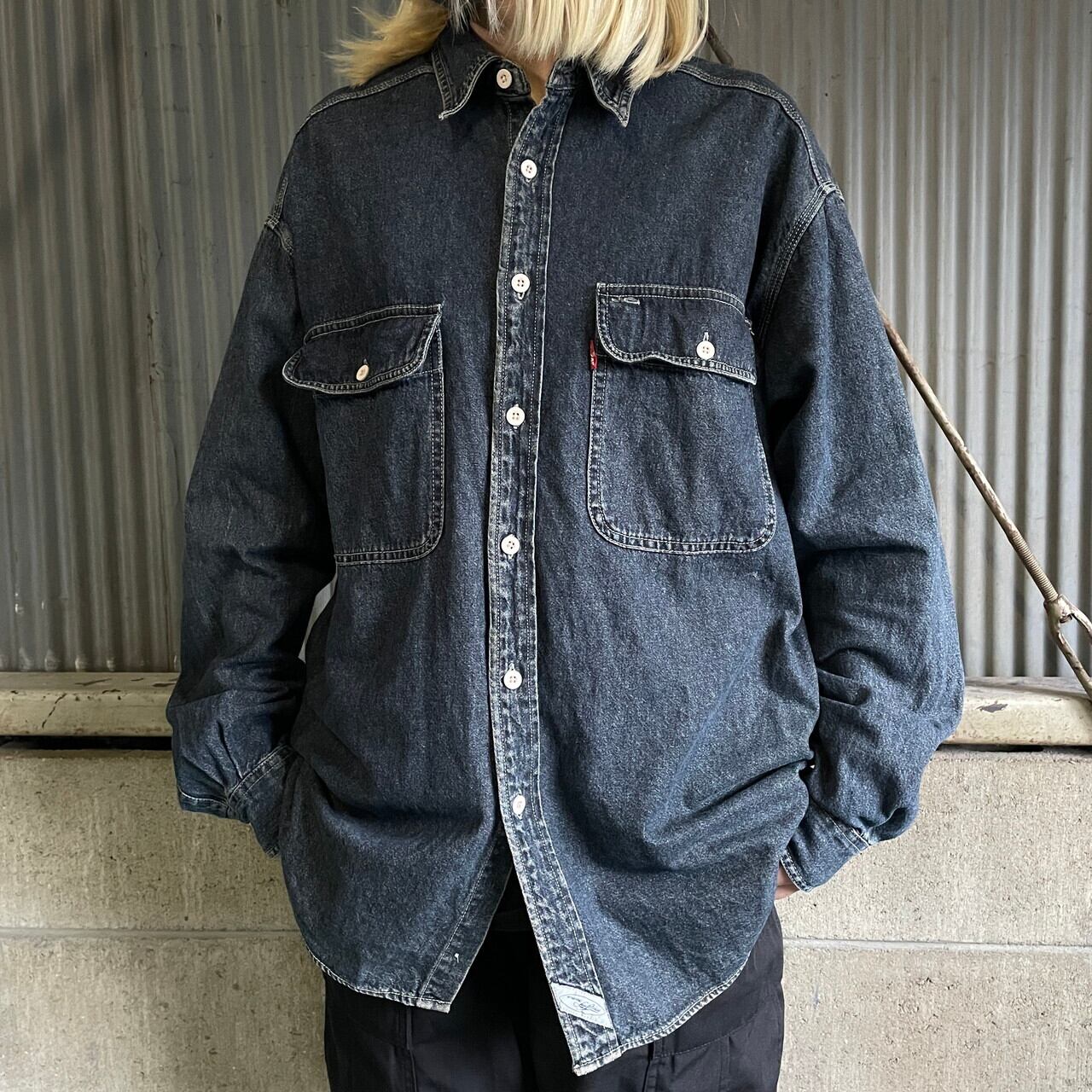90年代 Levi's リーバイス 長袖 デニムシャツ メンズL相当 古着 90s
